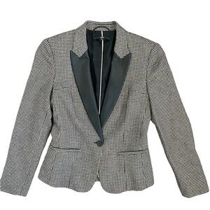 Hugo Boss houndstooth brown black wool career work office old money blazer 2
